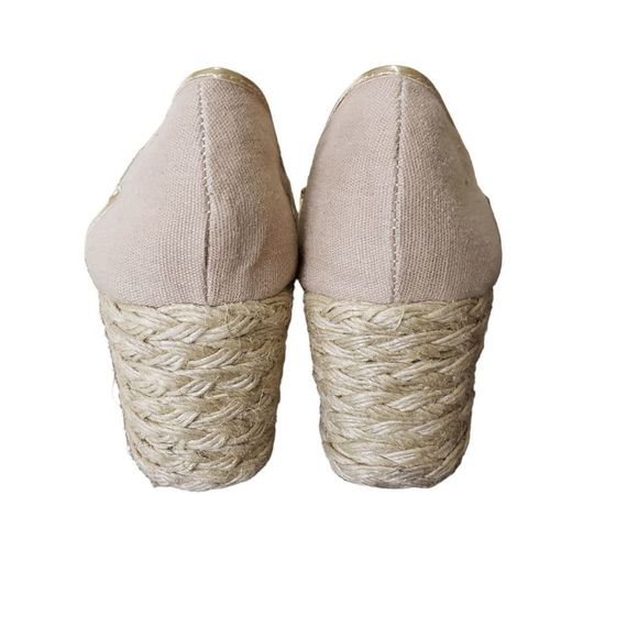 Sh150 Ralph Lauren Tan Wedge High Heel Shoe Size 9 - Picture 4 of 7